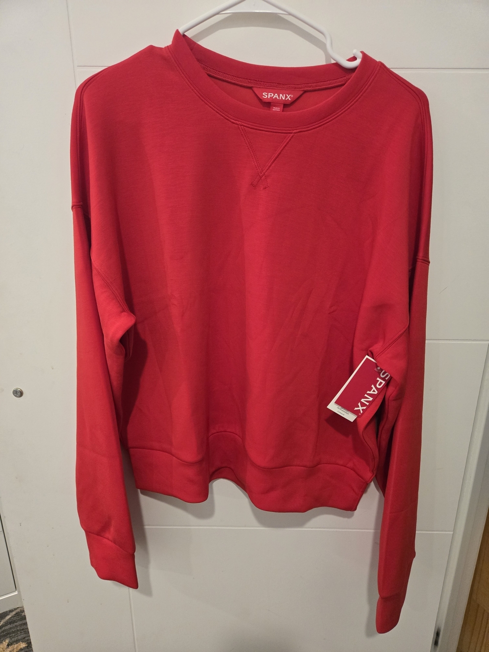 SPANX Women’s Bright Red Crewneck Sweatshirt